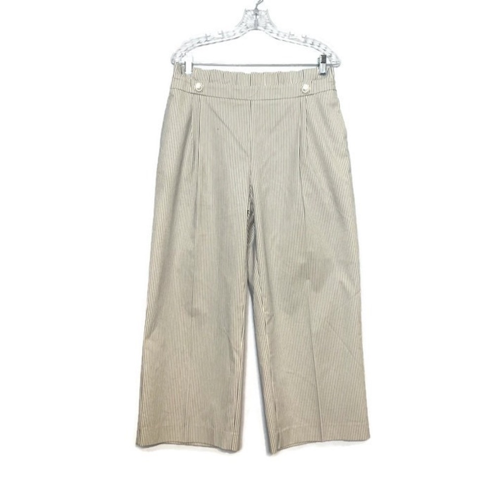 ZARA | striped wide leg trousers women’s large